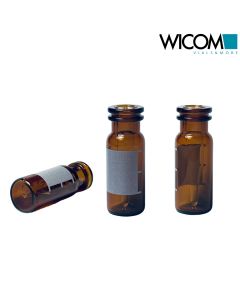 WICOM flacon col à clipser, 11mm, 0.3ml, verre ambré, 12x32mm, ouverture large 6...